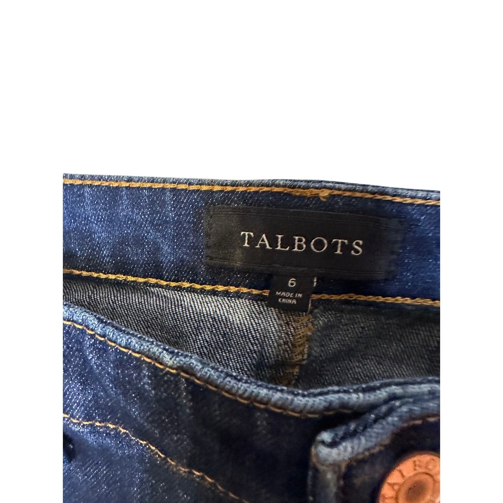 Talbots Women's Dark Wash‎ Denim Skirt Classic Pencil Knee Length New Size 6 - Picture 3 of 5